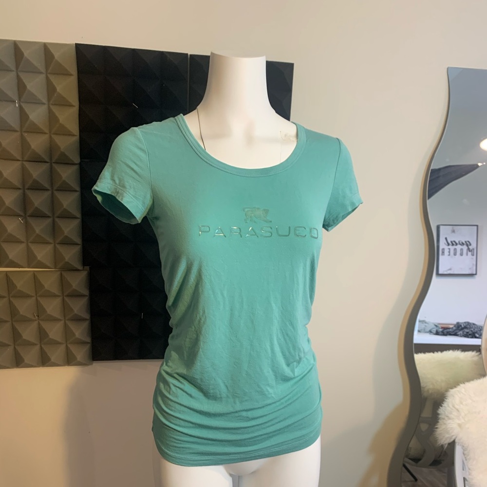 PARASUCO logo turquoise t shirt